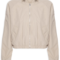 Jaqueta Feminina Bomber Com Capuz - Bege