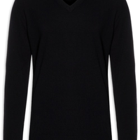 Suéter Masculino Gola V Puro Cashmere - Preto
