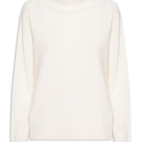 Suéter Feminino Gola Alta Com Blend de Lã e Cashmere - Off White