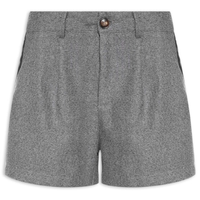 Short Feminino Com Pregas - Preto