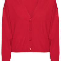 Cardigan Feminino Puro Cashmere - Vermelho