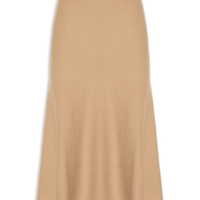 Saia Midi Com Blend De Lã E Cashmere - Bege