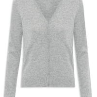 Cardigan Feminino Puro Cashmere - Cinza