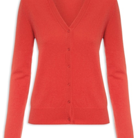 Cardigan Feminino Puro Cashmere - Vermelho