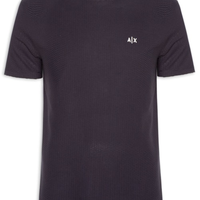 Camiseta Masculina Manga Curta AX Jacquard - Azul