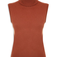 Blusa Feminina Gola Alta Puro Cashmere - Marrom