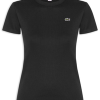 Camiseta Feminina De Algodão Canelada - Preto