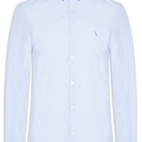 Camisa Casual Masculina Manga Longa Cerrado - Azul