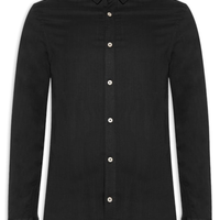Camisa Masculina Manga Longa Como - Preto