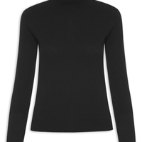 Blusa Feminina Gola Rolê Puro Cashmere - Preto