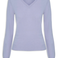 Suéter Feminino Puro Cashmere Gola V - Roxo
