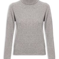 Blusa Feminina Gola Alta Puro Cashmere - Cinza