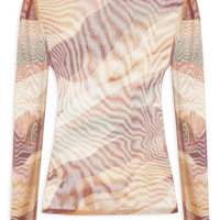 Blusa Segunda Pele Tule Estampa Dunas - Rosa