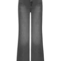 Calça Feminina Jeans Mini Wides Bigodes - Preto