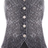 Top Jeans Decote Reto - Preto