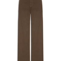 Calça Feminina Sarja Pantalona Barra A Fio - Marrom