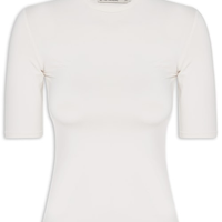 Blusa Feminina Manga Curta Ciclista - Off White