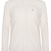 Camisa Masculina Oxford Button Down - Bege