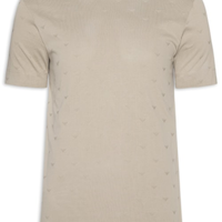 Camiseta Masculina Slim-Fit In All-Over Micro Eagle Logo New - Bege