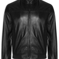 Jaqueta Masculina Bomber Couro Nappa Preto