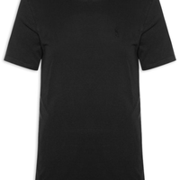 Camiseta Masculina Básica De Algodão Gola Careca - Preto