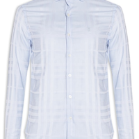 Camisa Masculina Maquinetada Big Xadrez Azul
