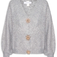 Cardigan Feminino Solar Em Tricot Cinza