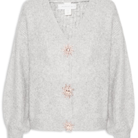 Cardigan Feminino Solar Em Tricot Cinza