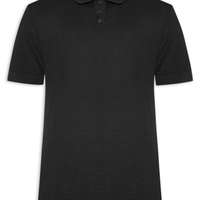Pólo Masculina Tricot Manga Curta Bretanha - Preto