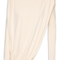 Blusa Feminina Manga Longa Com Franzidos - Bege