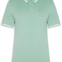 Polo Masculina Regular Fit Com Friso E Vista Contrastante - Verde