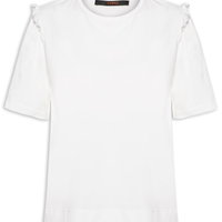 Camiseta Feminina Babado Manga - Branco