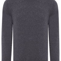 Suéter Masculino Puro Cashmere Gola Careca - Cinza