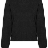 Suéter Feminino Tricot Texturizado Oversized - Preto