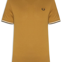 Camiseta Masculina Twin Tipped Regular Fit Em Algodão - Marrom