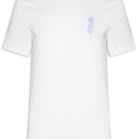 Camiseta Masculina Estampada Aquarela Abacaxi - Branco