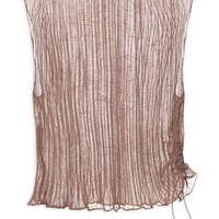 Blusa Feminina Baby Tee Plissê - Marrom