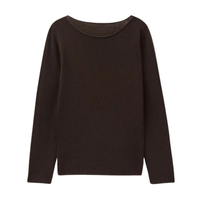 Blusa De Manga Comprida 100% Cashmere - Marrom