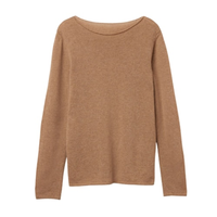 Blusa De Manga Comprida 100% Cashmere - Marrom