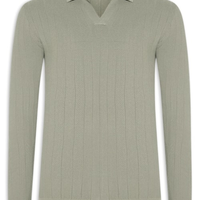 Suéter Masculino Tricot Polo Com Textura - Verde