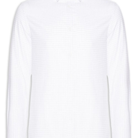 Camisa Masculina Slim Maquinetada Xadrez - Branco