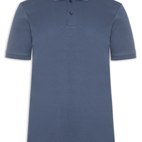Polo Masculina Básica em Algodão Egípcio - Azul