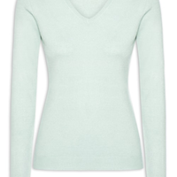 Suéter Feminino Gola V - Verde