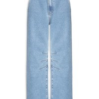 Calça Feminina Jeans Barrel Azul