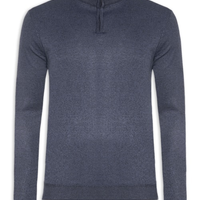 Suéter Masculino Meio Zíper - Azul