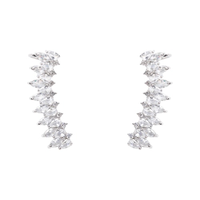 Earcuff Feminino Zircônia - Prateado