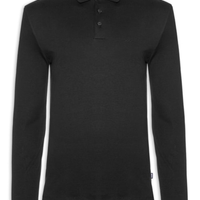 Polo Masculina Manga Longa Pado 30 Slim fit - Preto