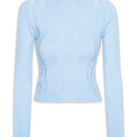 Suéter feminino texturizado azul