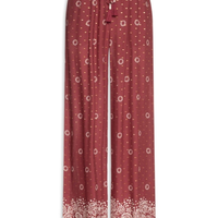 Calça Lurex Estampada Áurea Feminina Vermelho