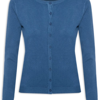 Cardigã Feminino Em Tricot - Azul